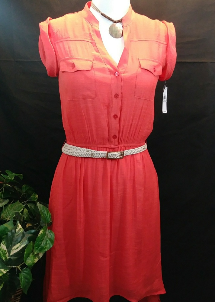A.BYER Button Down Coral Dress Size M